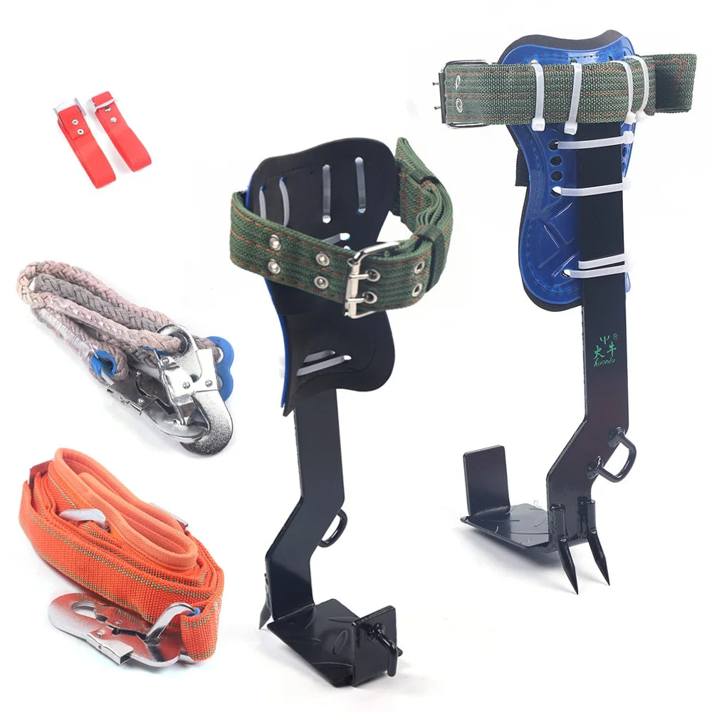 Tree Climbing Spike Set Portable Piercing Tree Climbing Tool with Safety Belt Load 100kg for Climbing Logging Picking Hunting