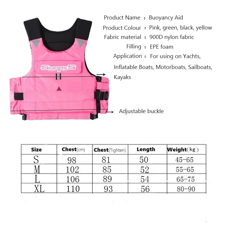 Adult Boys Girls Life Jacket Swim 50N Buoyancy Aid Vest Sportwear for Kayak Fishing Watersport, Swimsuit for Surfing Canoeing