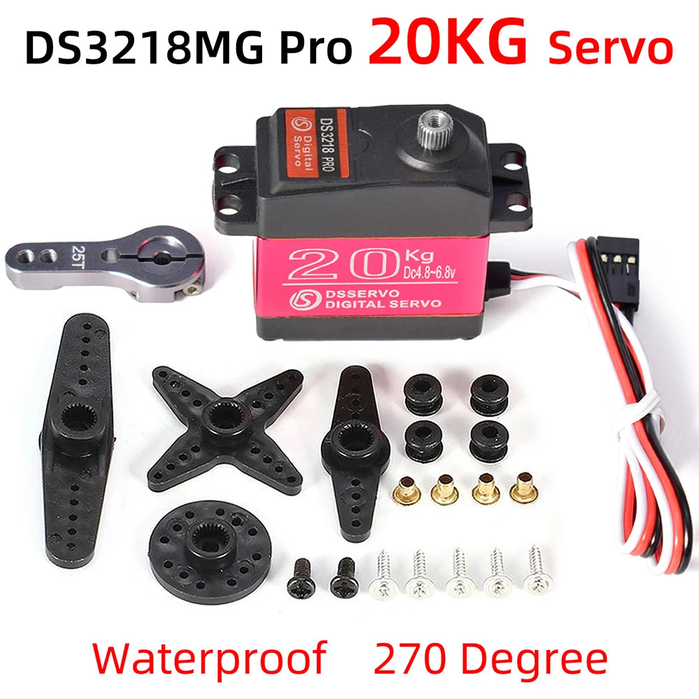 Dsservo Waterproof Servo DS3218 20KG DS3225 25KG DS3235 35KG 180/270 Degree Metal Gear Digital Servo for 1/8 1/10 1/12 RC Cars