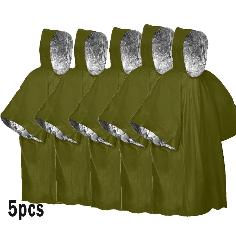 Survival Emergency Poncho,Lightweight Survival Gear for Outdoor Camping Hiking Keep Warm After Earthquakes,Hurricanes Disasters