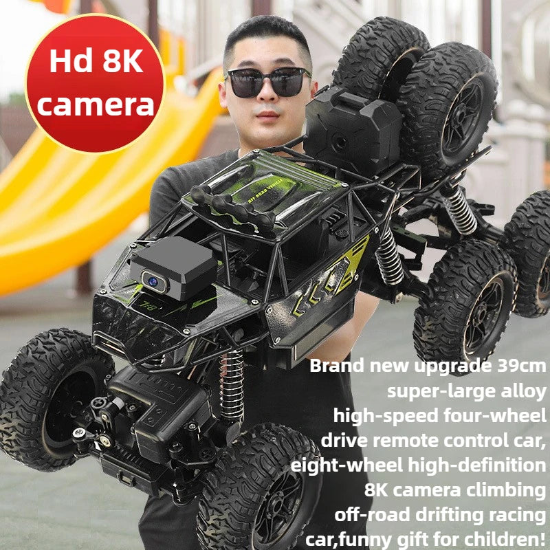 Kawaii 39cm Large Alloy 4WD Rc Cars,Remote Control Car Model,8-wheel 8K HD Camera Off-road Rc Drift Car,Toys For Boys,Funny Gift