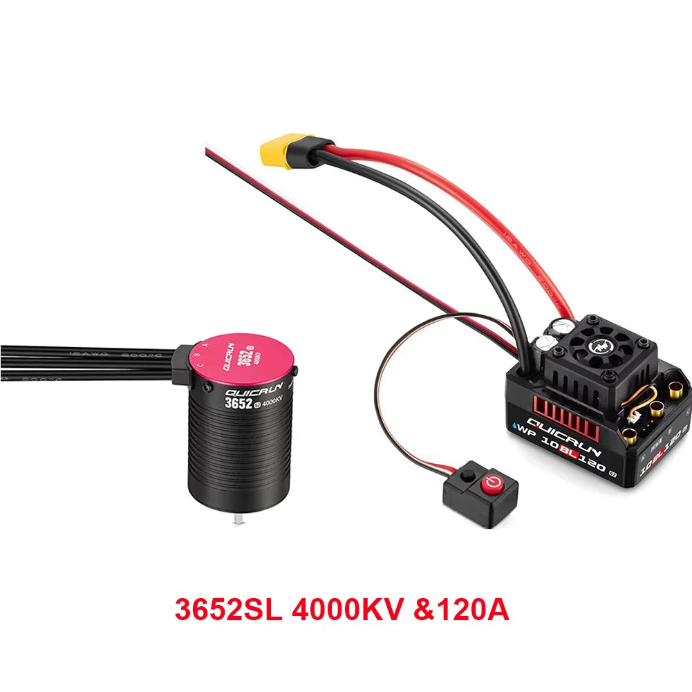 HobbyWing QuicRun WP 10BL120 G2 120A Waterproof Sensorless Brushless ESC Speed Controller 3652 3660 G2 Motor for 1/10 RC Cars