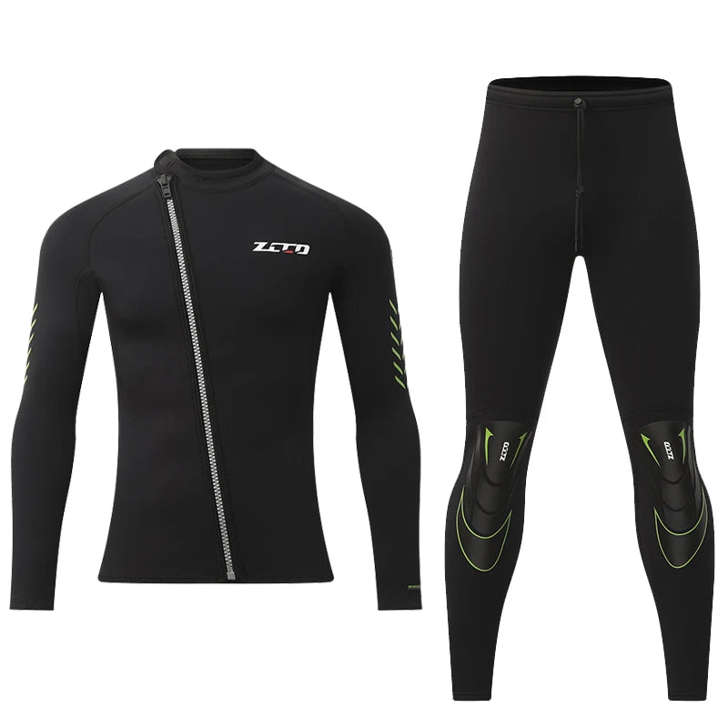 New 3mm Neoprene Men Women Wetsuit Warm Split Diving Clothing Zipper Jacket Pants Swimwear Kayak Surfing Swimsuit Diving Suit