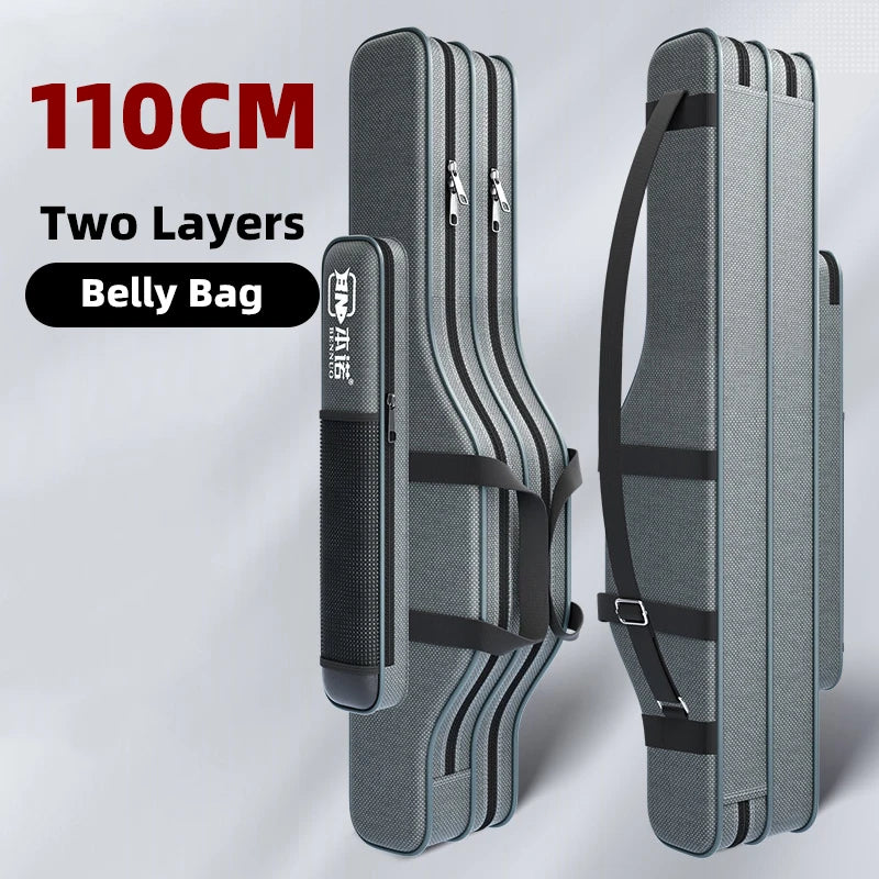 Fishing Rod Bag Fishing Gear Bag 80cm-130cm Multifunctional Rod Bags Double-layer or Three-layer Large Thick Belly Fish Backpack