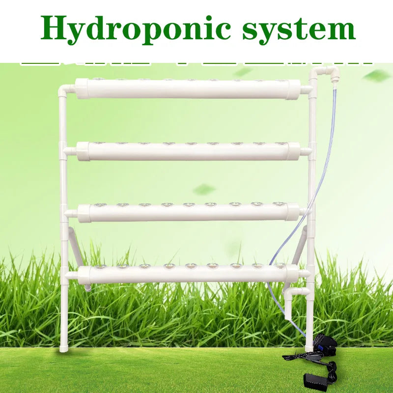 Hydroponics Growing System Kit,BHTNYOO 36 Plant Sites Food Grade-PVC Pipes Planting Equipment Hydroponic Garden Tool(110V-220V)
