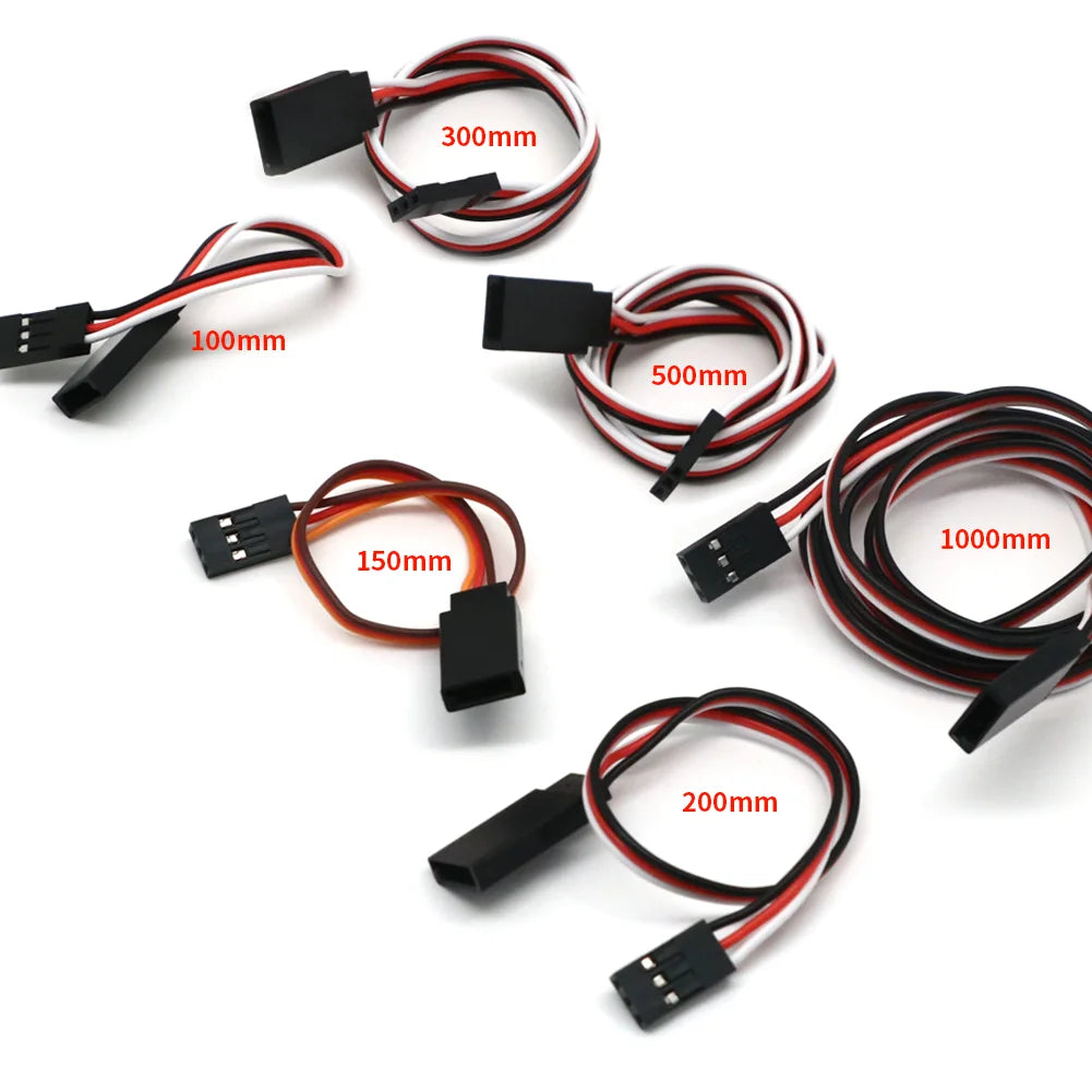 100pcs/lot Wire Cable 100mm 150mm 300mm 500mm Servo Extension Cable For Futaba Plug futabLead Wire Cable For RC Toys