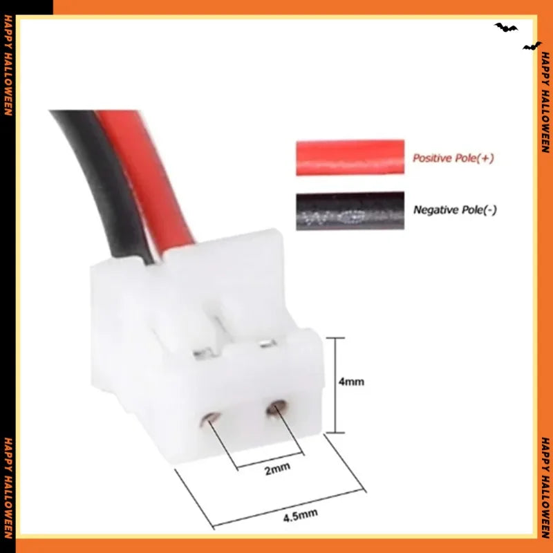 2000mAh 103450 Lithium Polymer Battery 3.7V with JST PH 2.0 Connector – Rechargeable Battery for RC Toys, Electronics