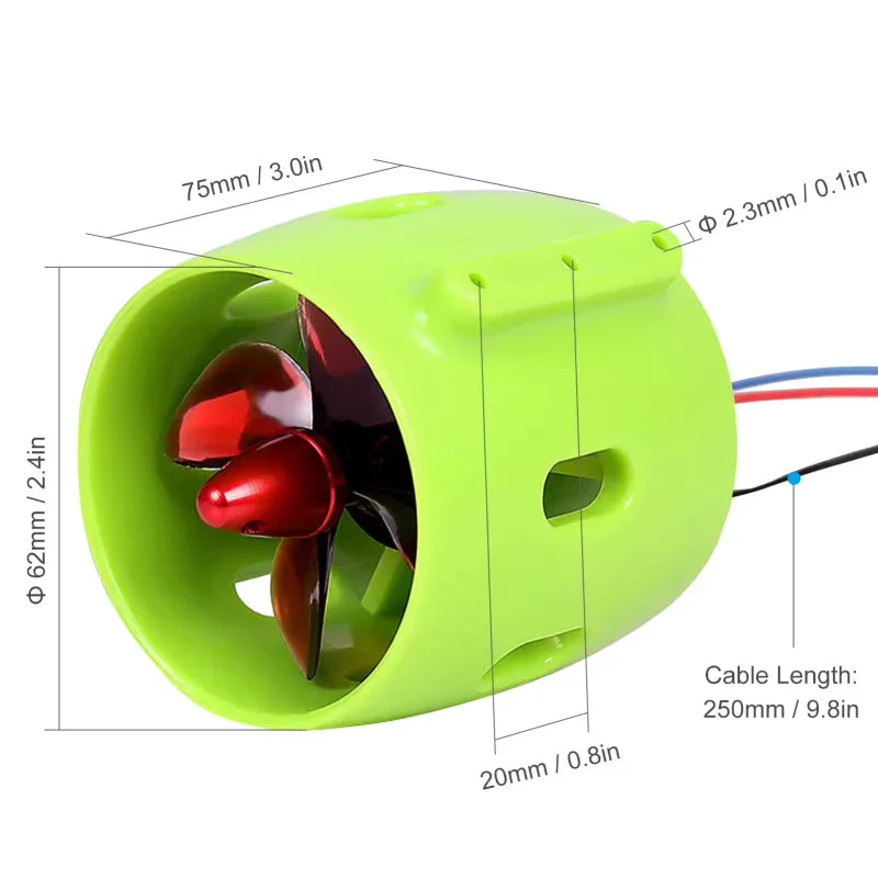 12-24V 20A Brushless Underwater Thruster 4 Blade RC Bait Boat Trolling Motor Waterproof High Torque for Fishing Kayak Accessory