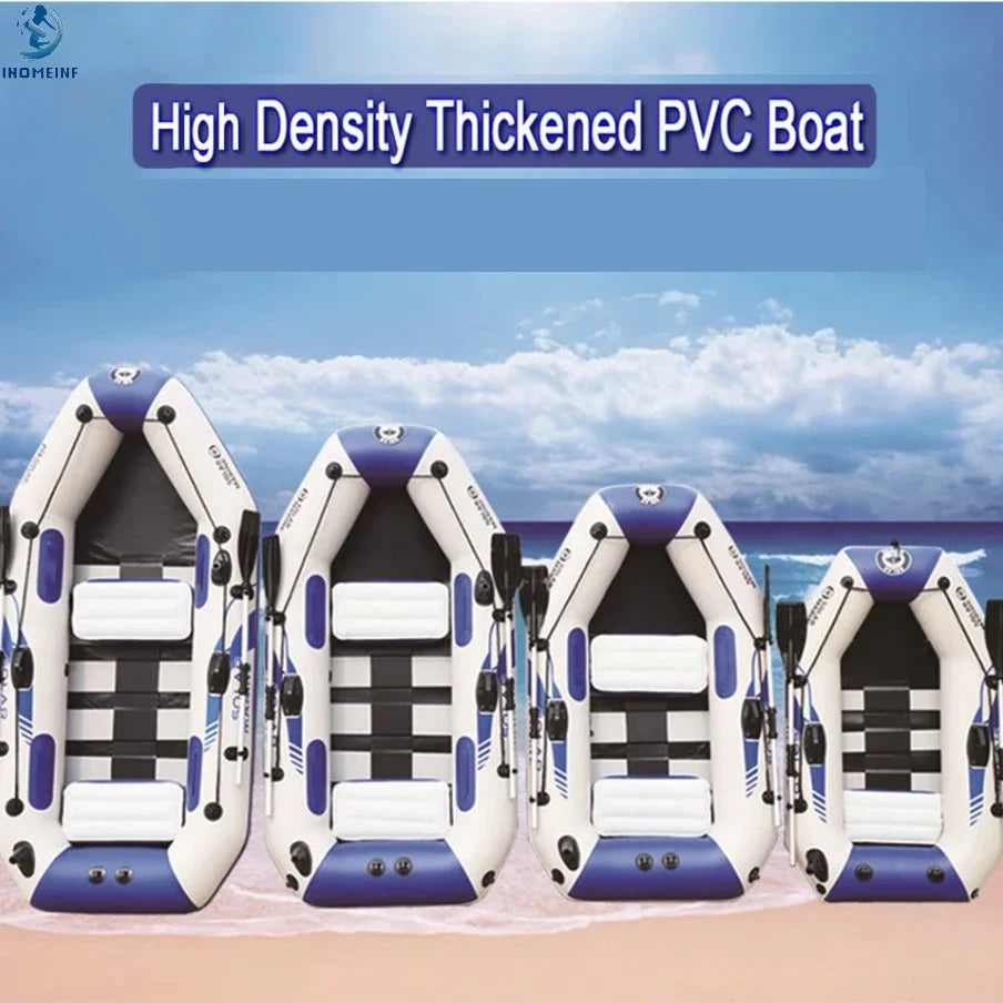 PVC Inflatable Boat 3 Layer Inflatable Fishing Boats Laminated Wear-Resistant Kayak Boats for 2-6 Person Kayak Rowing Canoe