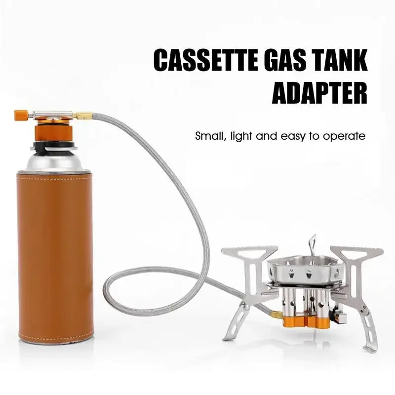 2 Pieces Camping Stove Adapter Propane to Butane Adapter 1 Lb Propane Tank Input and EN417 Lindal Valve Output