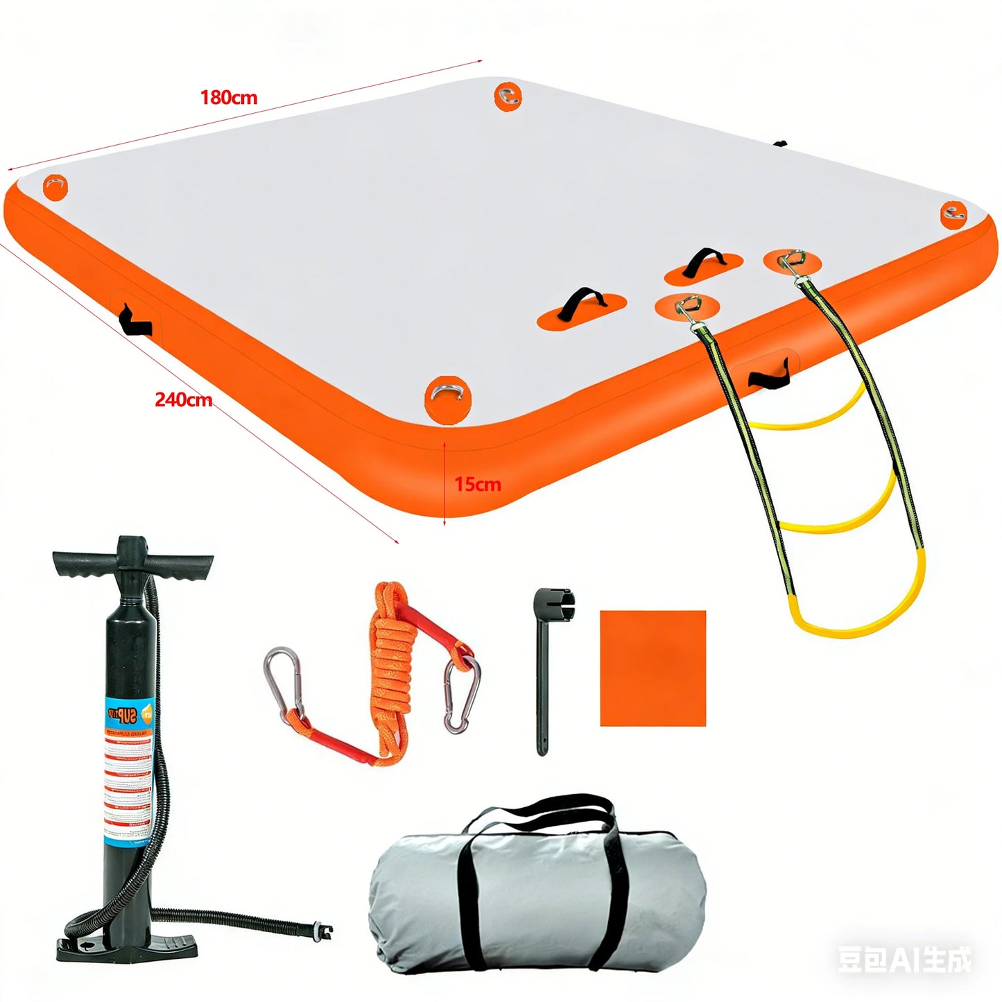 New Outdoor Fishing Inflatable Floating Platform Set for Water Yoga/Fishing/Camping Floating Board PVC Thickness Air Mattress