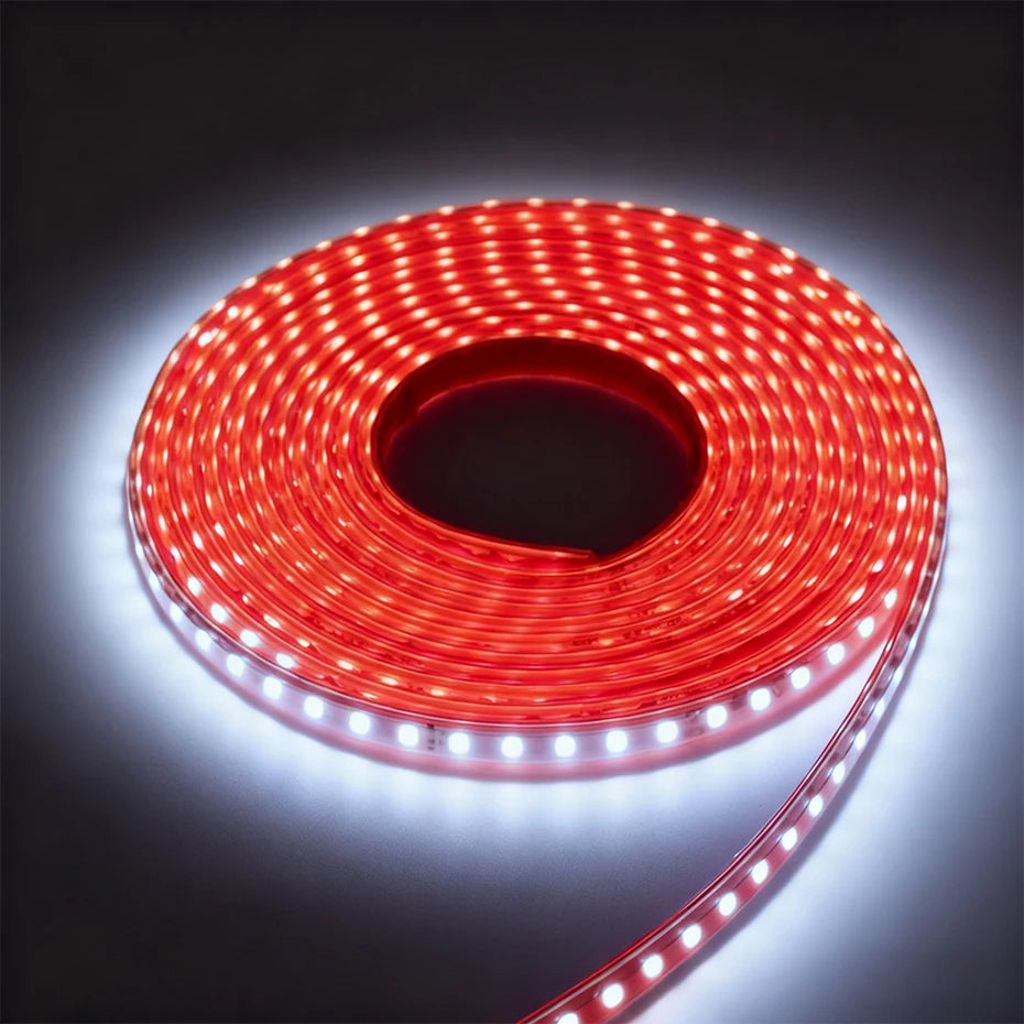 220V Led Strip 2835SMD Adhesive Tape With Dimmer Timing Switch EU/UK Plug 120LEDs/M IP67 Waterproof Indoor Outdoor Lighting
