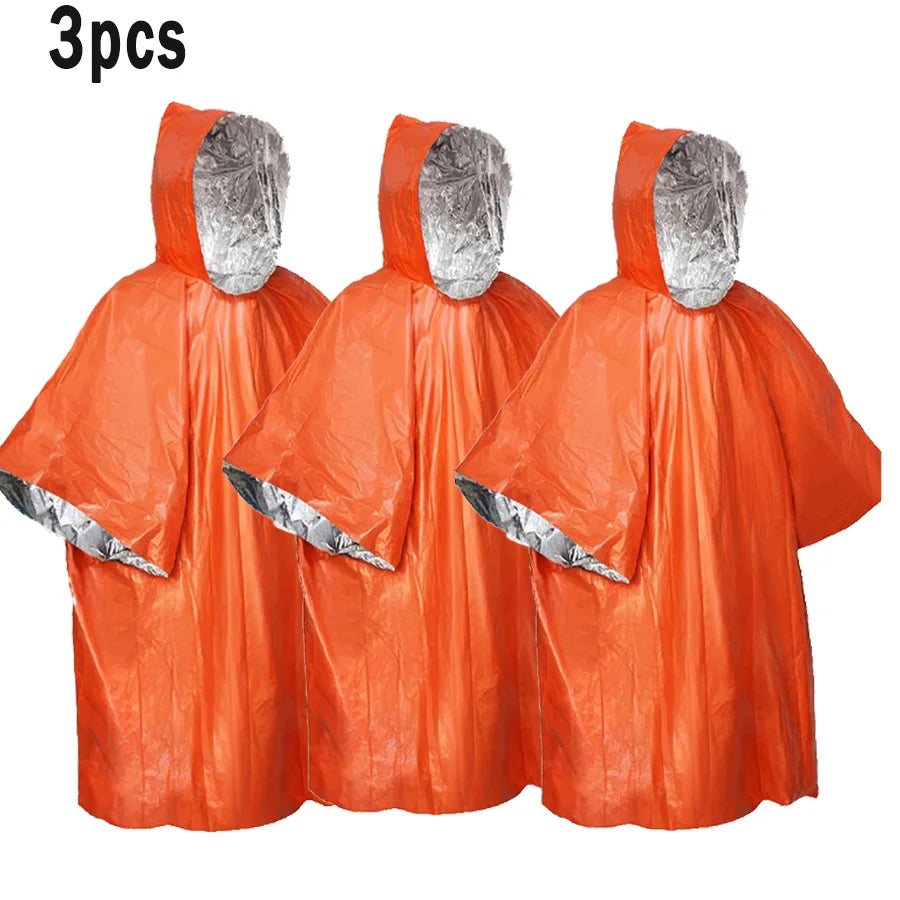 Survival Emergency Poncho,Lightweight Survival Gear for Outdoor Camping Hiking Keep Warm After Earthquakes,Hurricanes Disasters