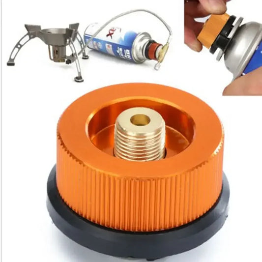 2 Pieces Camping Stove Adapter Propane to Butane Adapter 1 Lb Propane Tank Input and EN417 Lindal Valve Output