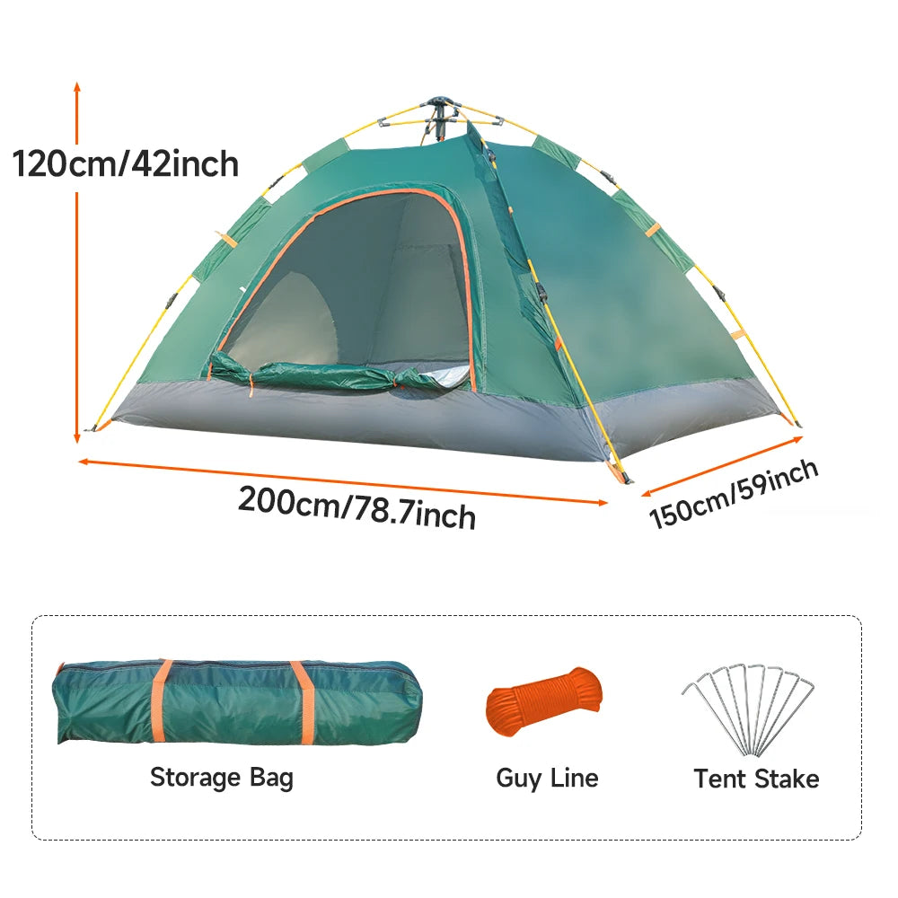 2-3 Person Pop Up Camping Tent | Instant Easy Setup, Waterproof Windproof with Removable Rain Fly & UV Protection | Lightweight