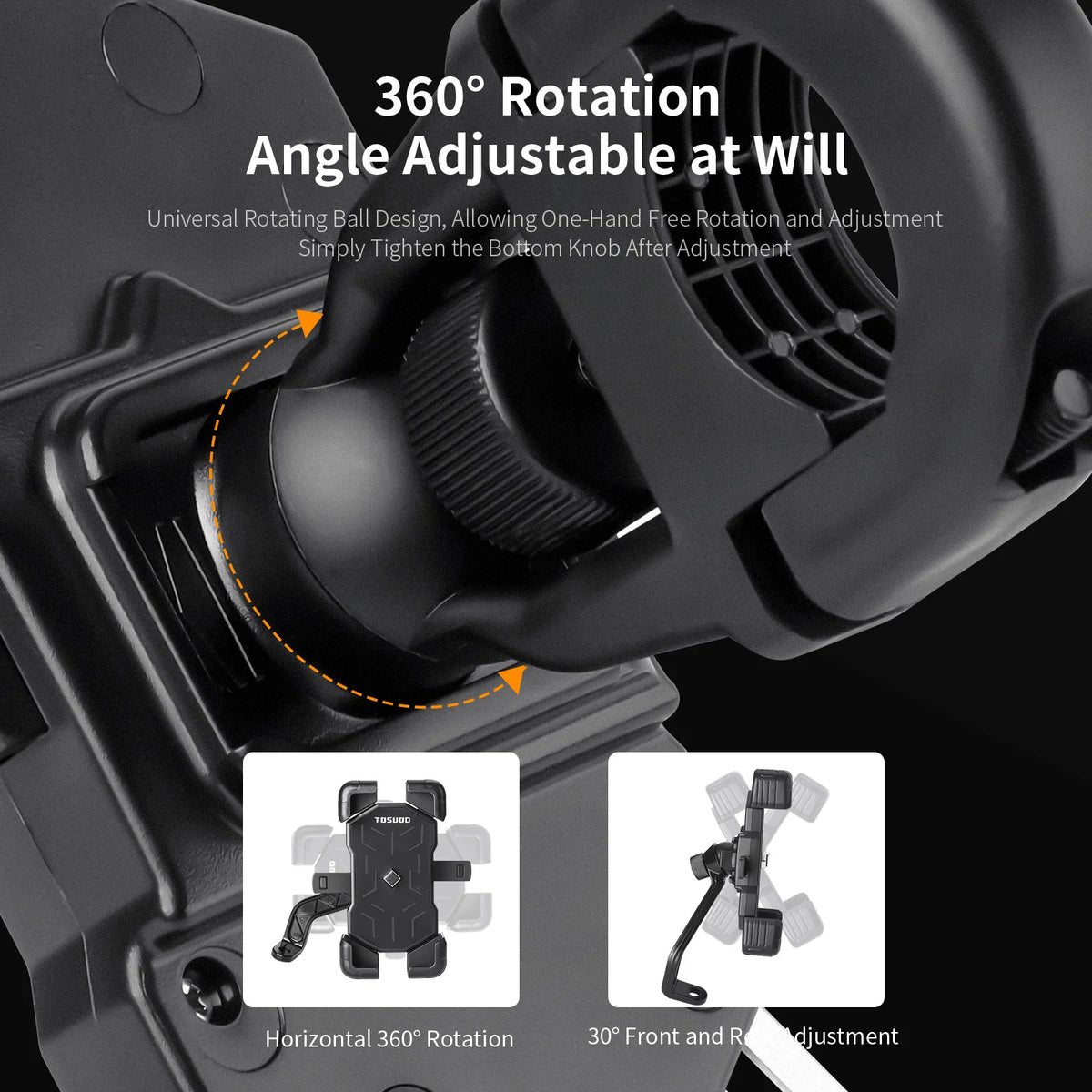 TOSUOD Bike Handlebar Phone Holder Automatic Locking One-Button Opening And Closing Bicycle Mobile Phone Stand