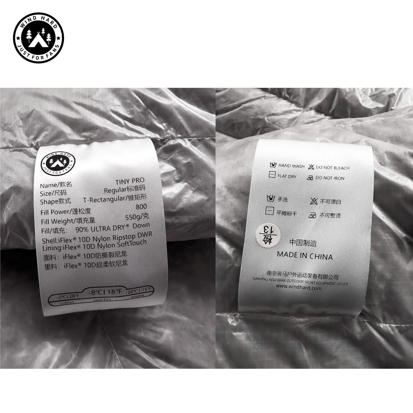 AEGISMAX Wind Hard Tiny Pro 10D 800FP Multifunctional Down Sleeping Bag Quilt,Wearable Ultralight Camping Sleeping Bag Hammock