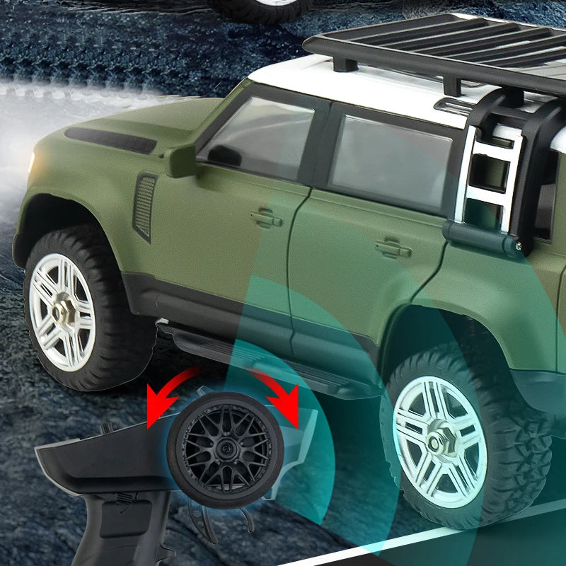 Top 1/24 2.4G RC Cars 4WD Alloy Climbing Car LED Light, Fog Light, Double Flashing Light, Turn Light, Reversing Light
