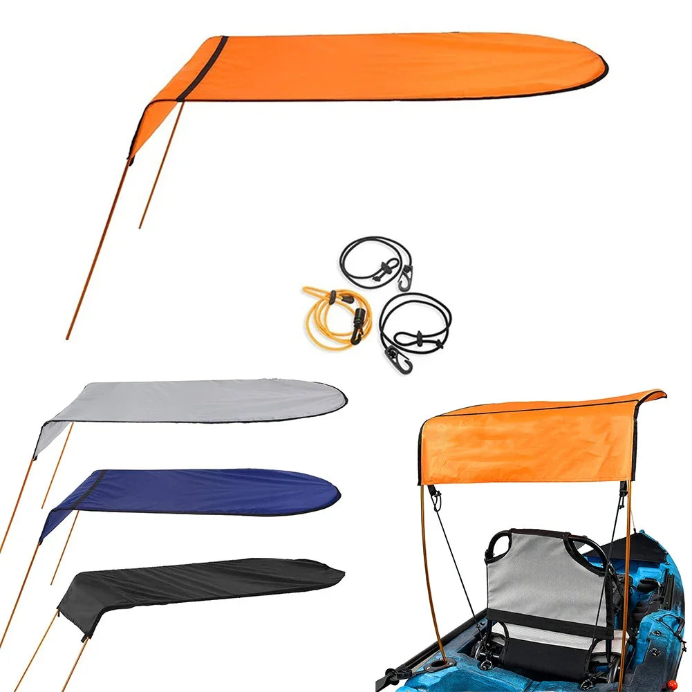 UV Protection Canopy For Kayak Boat UV Protection Shade Black Sun Shade Canopy Versatile Watercraft Accessory Outdoor Activities