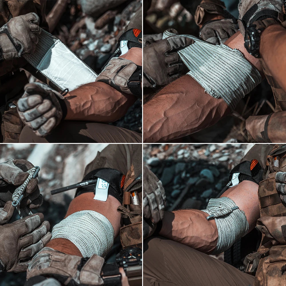 RHINO RESCUE 4" 6" Emergency Pressure Bandage Wound Dressing IFAK Kit High Elasticity Vacuum Packed Outdoor Hiking Essentials
