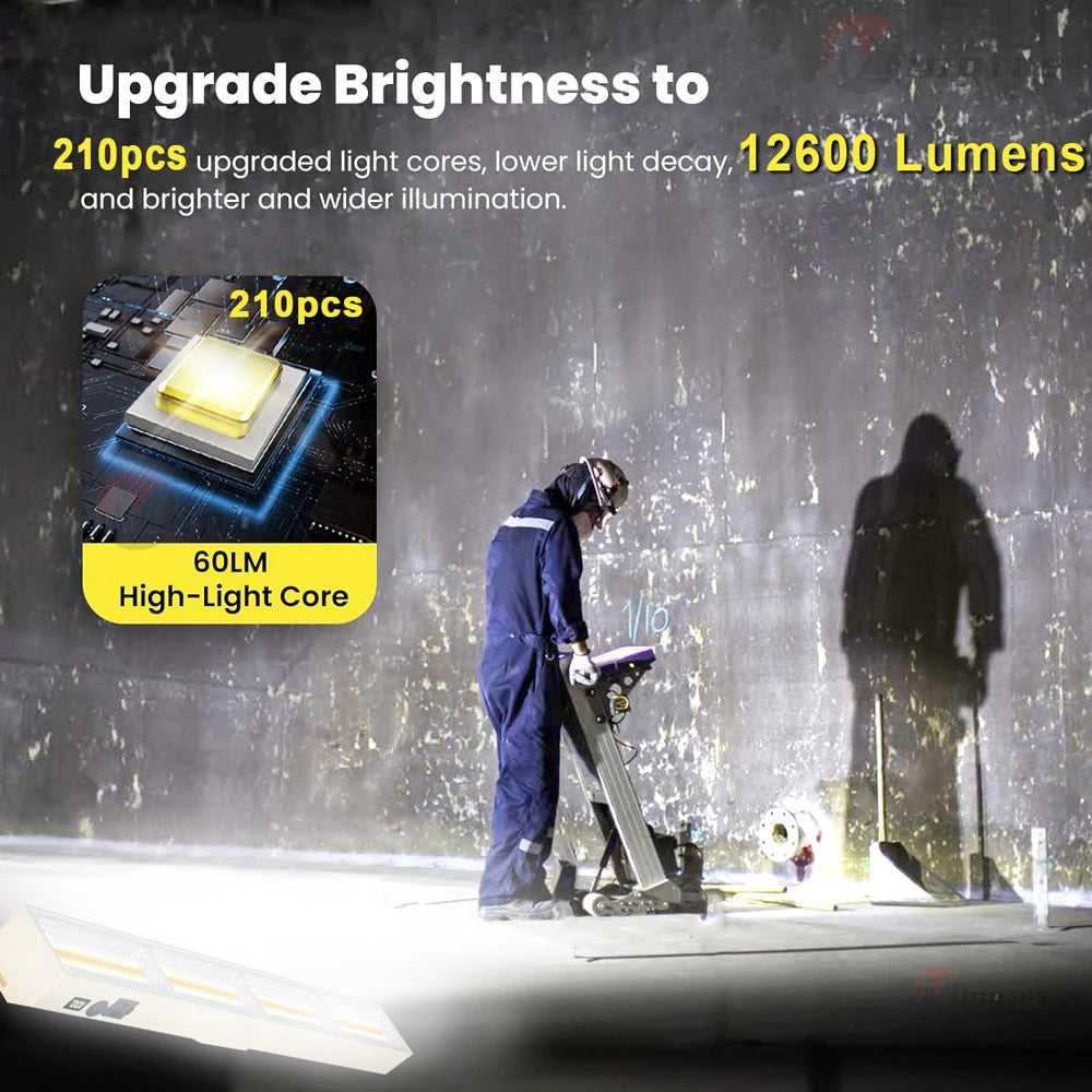 108/156/210 LED Magnetic Work Light with Hook USB Rechargeable Portable Underhood Work Lamp Bar For Car Repair Outdoor Lighting