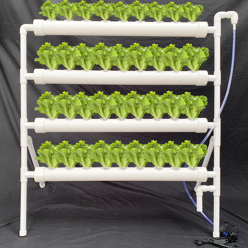 Hydroponics Growing System Kit,BHTNYOO 36 Plant Sites Food Grade-PVC Pipes Planting Equipment Hydroponic Garden Tool(110V-220V)