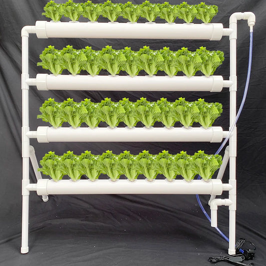 Hydroponics Growing System Kit,BHTNYOO 36 Plant Sites Food Grade-PVC Pipes Planting Equipment Hydroponic Garden Tool(110V-220V)