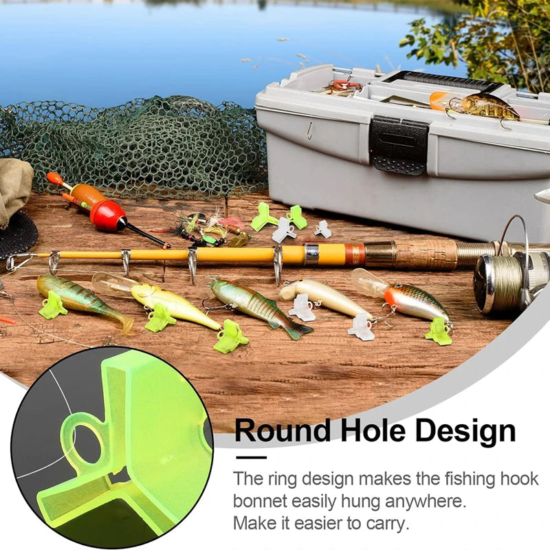 Popular 100-10Pcs Durable Three Hook Protective Cap Fishing Hook Cap Fishing Hook Protection Safety Fishing Gear Accessories