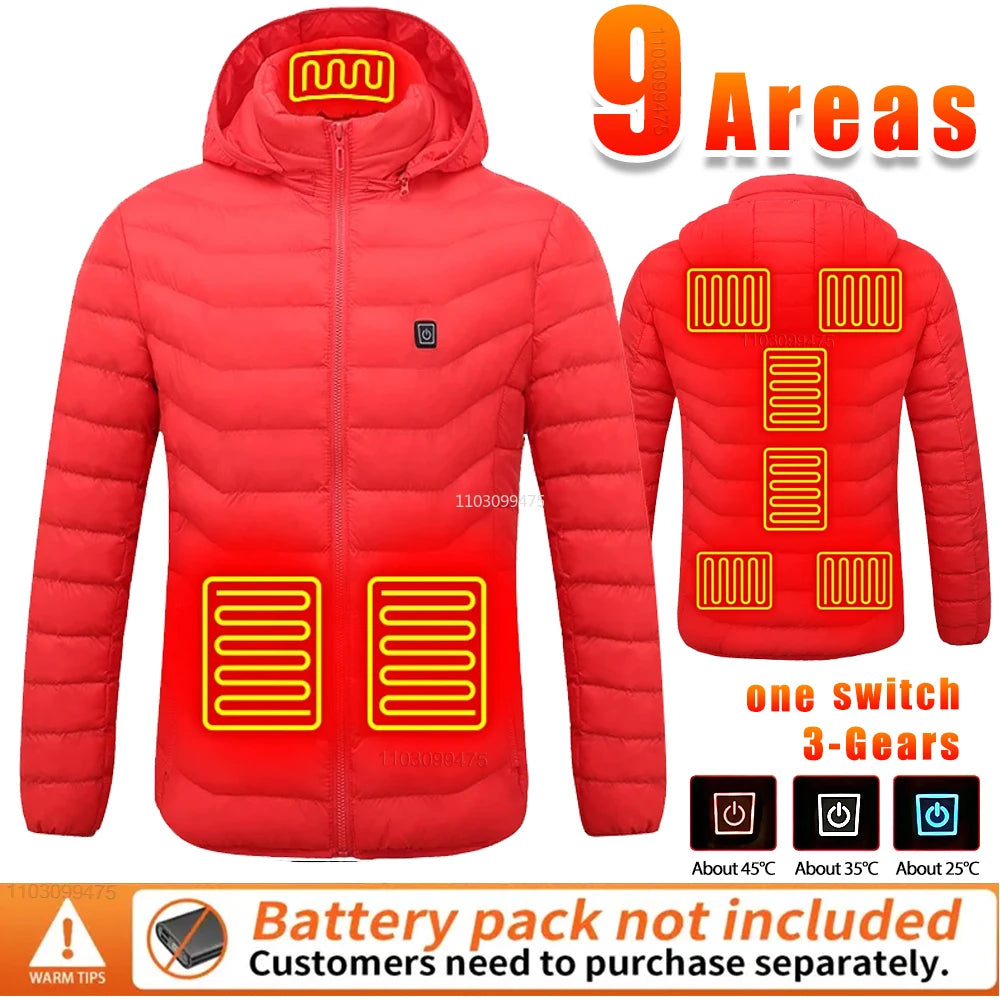 New Winter Heated Jackets Men Women Camping Ski Thermal Clothing Self Heating Vest Coat Heated Hunting Jackets 2/9/21/25 Zones