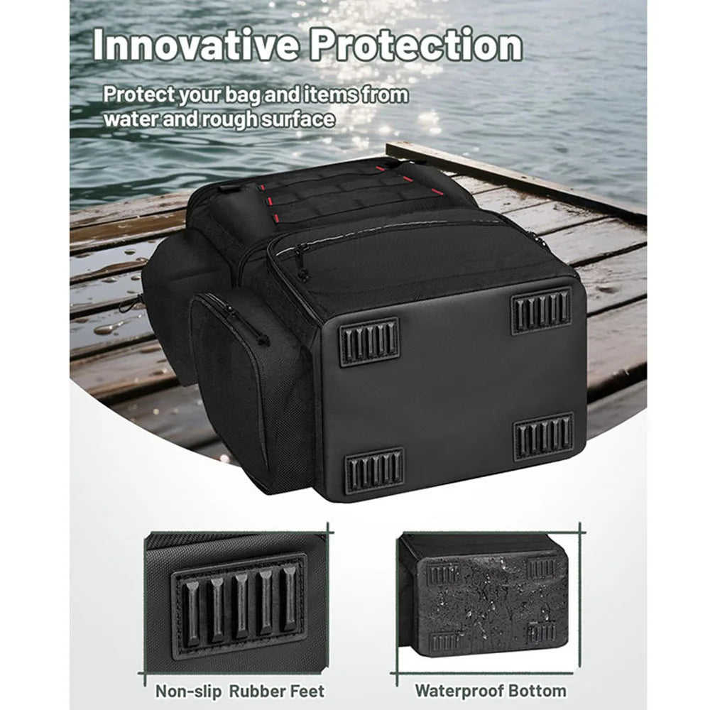 Fishing Backpack, Water Resistant Fishing Tackle Box Bag 4 Tackle Boxes,40/26L Tackle Bag Storage Fishing Gear and Equipme