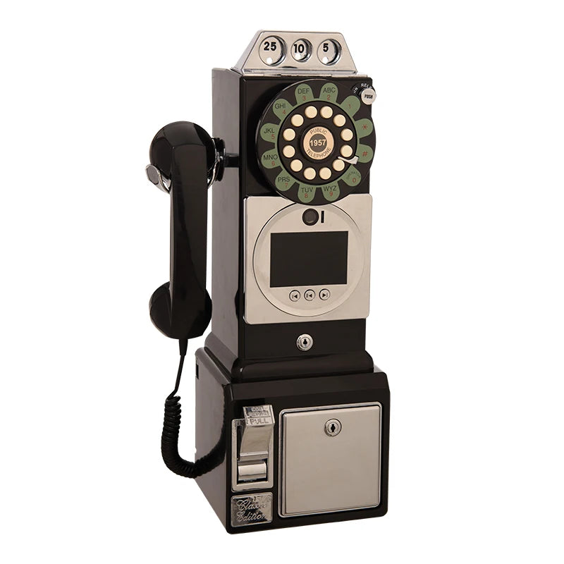 Retro style wedding party video guest book phone retro phone booth  message recording MP4 video audio message book phone