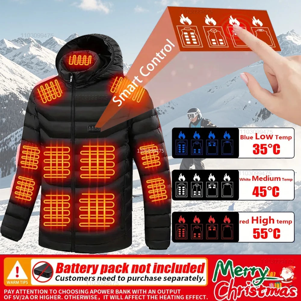 New Winter Heated Jackets Men Women Camping Ski Thermal Clothing Self Heating Vest Coat Heated Hunting Jackets 2/9/21/25 Zones