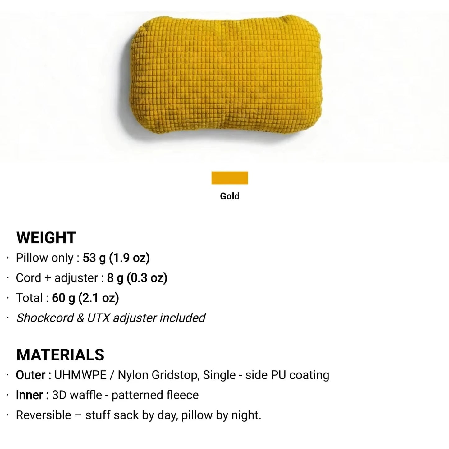 Stuff Sack & Pillow 2-in-1 UHMWPE Multifunctional Outdoor Headrest 53g Ultralight Hikers Camping Dyneema Pillowcase Storage Bag