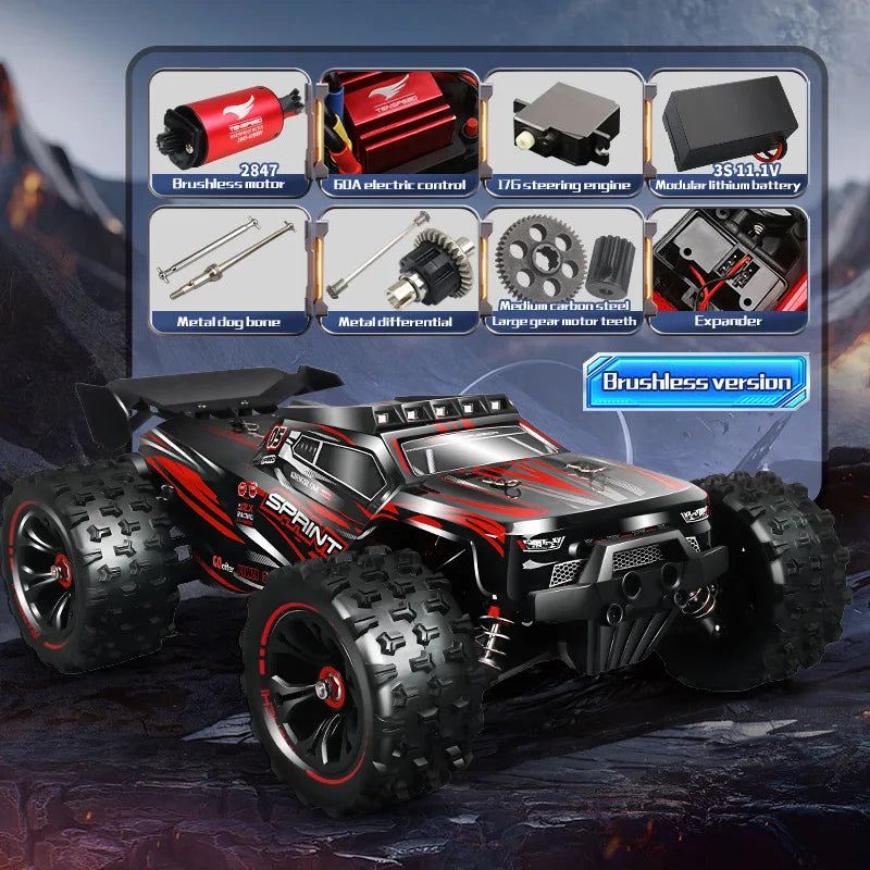 100km/h High-speed 4WD Rc Cars,1:14 Brushless Motor Climbing Off-road Rc Truck,Remote Control Car Model,funny Gift,Toys for Boys