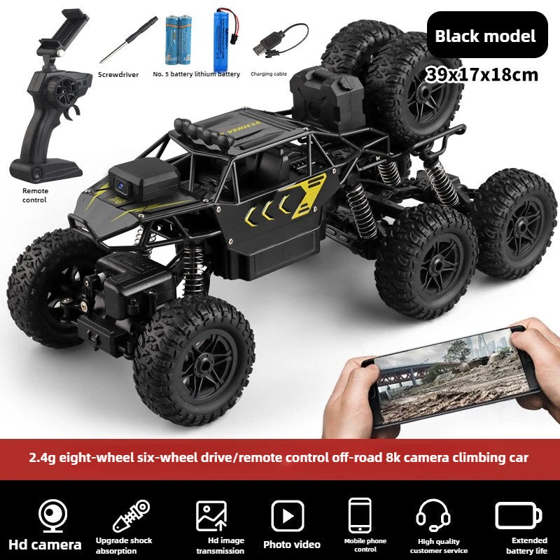 Kawaii 39cm Large Alloy 4WD Rc Cars,Remote Control Car Model,8-wheel 8K HD Camera Off-road Rc Drift Car,Toys For Boys,Funny Gift