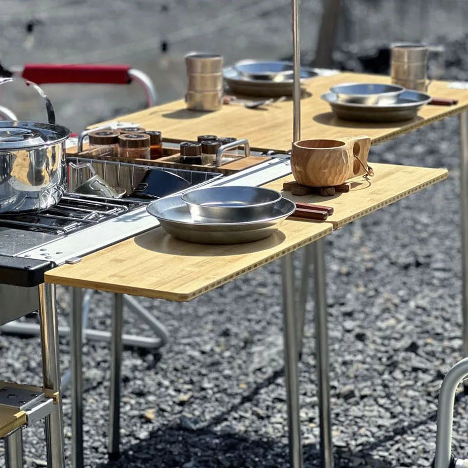 IGT Table Extension Bamboo Plate Camping Portable Board IGT Table Top Picnic Outdoor Kitchen IGT Accessories