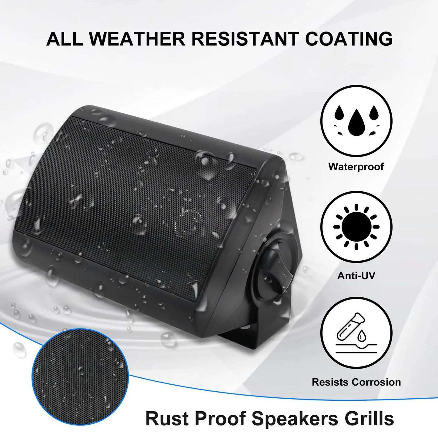 Herdio 4 Inch Outdoor Speaker Passive 400W Wireless Stereo Subwoofer Music Full Range Audio Bass Loudspeaker For Home Theater