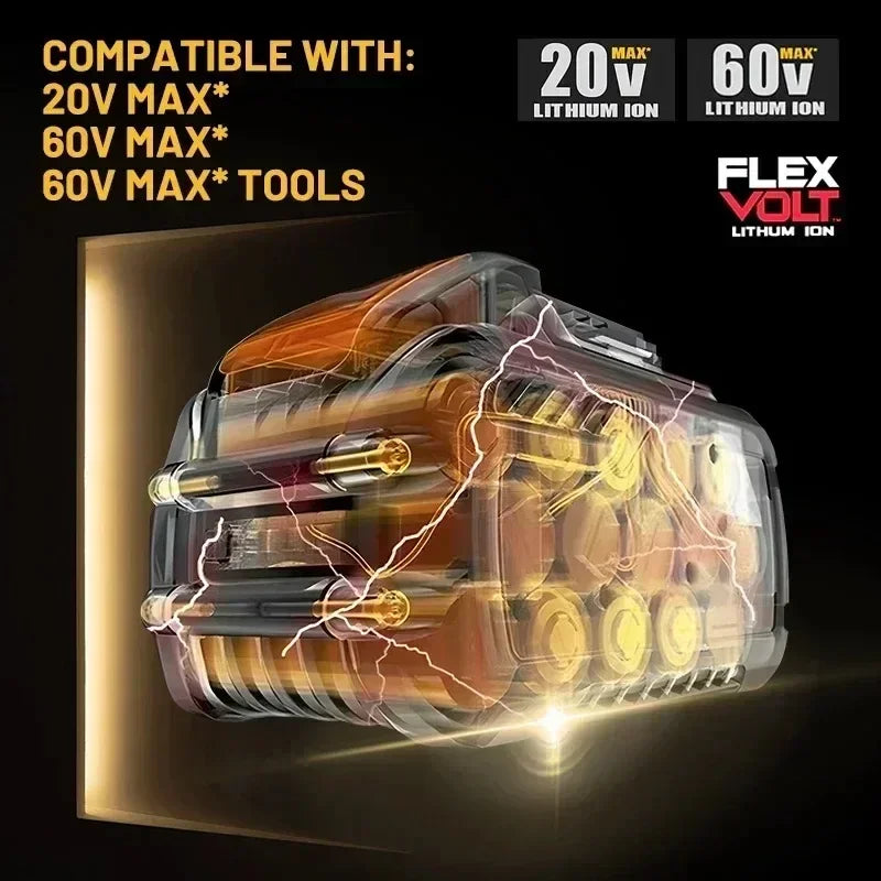 New 100% Original Dewalt 6.0Ah 20V/60V Power Tool Battery DCB206 DCB206 DCB205 DCB200 DCB203 For Dewalt power cordless drill