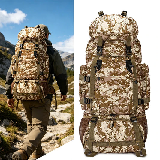 New Waterproof Molle Rucksack Outdoor Climbing Backpack Military Camo Tactical Bag Hiking Travel Fishing Mountaineering Bag