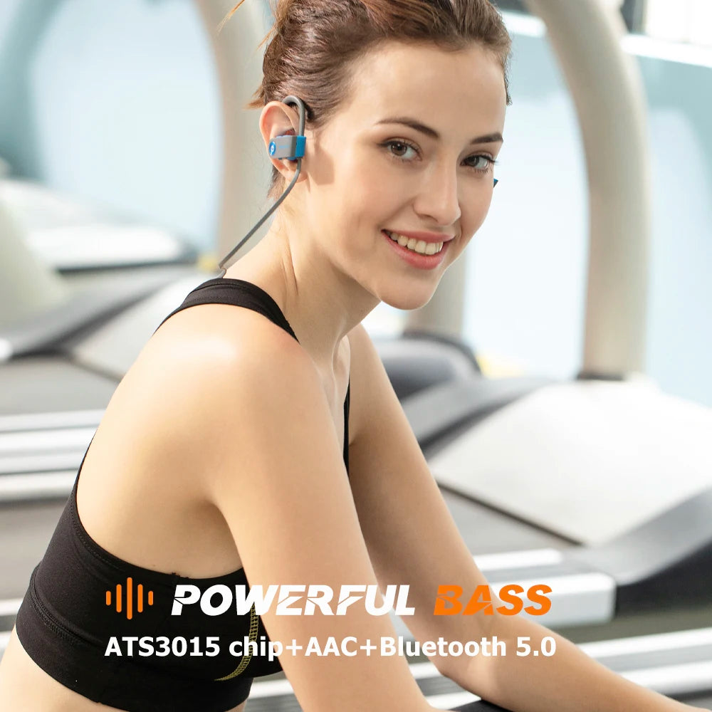 Wavefun XBuds Bluetooth Earphone Wireless Headphones with Ear Hook IPX7 Waterproof Super Bass Sport Earphones Music Gaming Mode