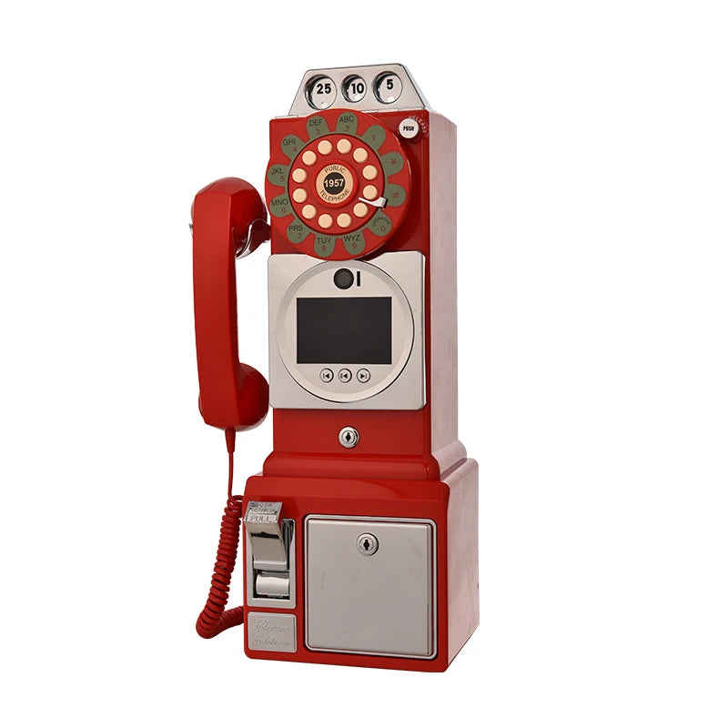 Retro style wedding party video guest book phone retro phone booth  message recording MP4 video audio message book phone