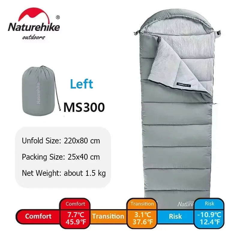 Naturehike Sleeping Bag M180 Lightweight Sleeping Bag M300 Double Camping Sleeping Bag M400 Machine Washable Winter Sleeping Bag