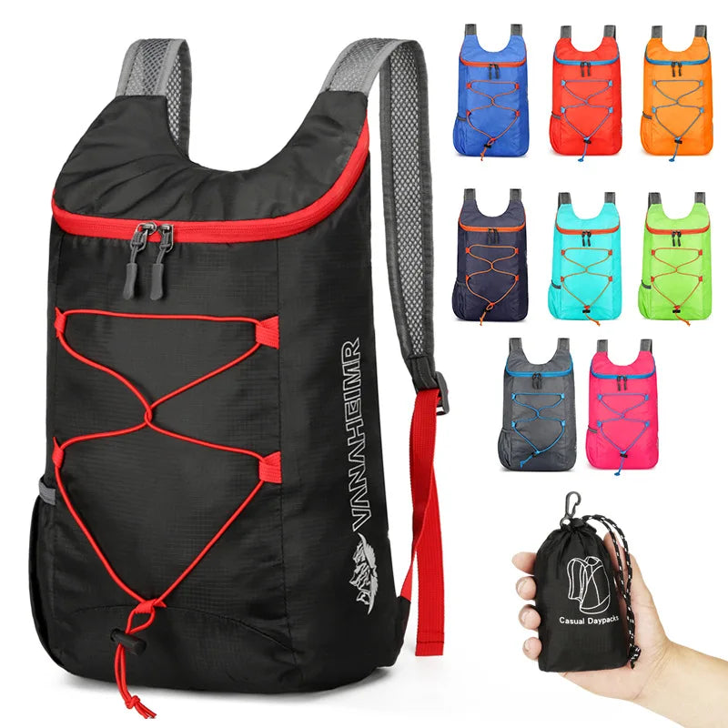 Folding Camping Bag Storage Bag Mountaineering Outdoor Splash proof Backpack Large Capacity Hiking Lightweight Travel Backpack