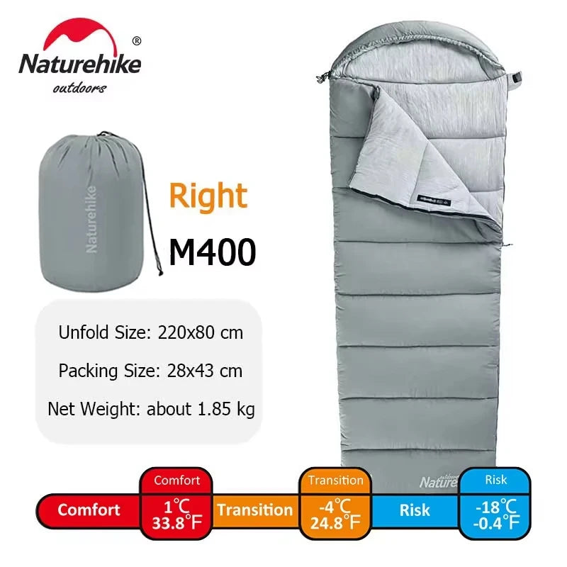 Naturehike Sleeping Bag M180 Lightweight Sleeping Bag M300 Double Camping Sleeping Bag M400 Machine Washable Winter Sleeping Bag