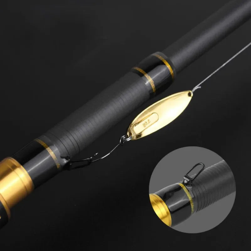 1.8M-2.1M Carbon Fishing Rod MH Spinning Casting Telescopic Fishing Rod Ultralight Weight Fishing Pole Travel FishingTackle