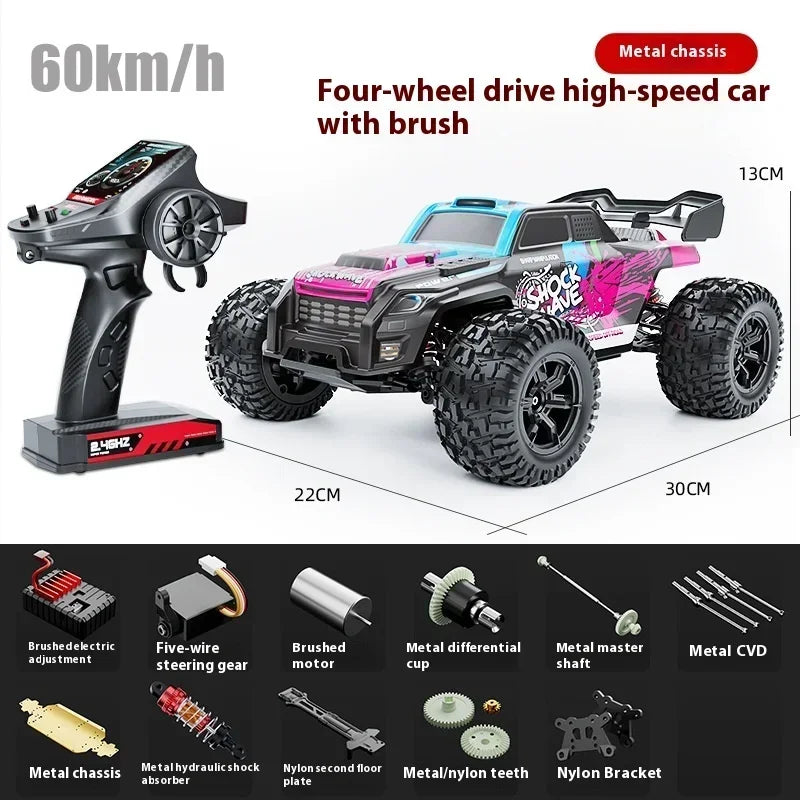 Hot 75km/h High-speed 4WD Rc Truck,1:16 Brushless Off-road Rc Cars,Alloy Chassis Bigfoot Monster Truck,Toys for Boys,funny Gift