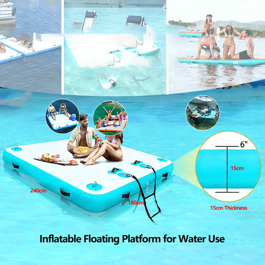 New Outdoor Fishing Inflatable Floating Platform Set for Water Yoga/Fishing/Camping Floating Board PVC Thickness Air Mattress