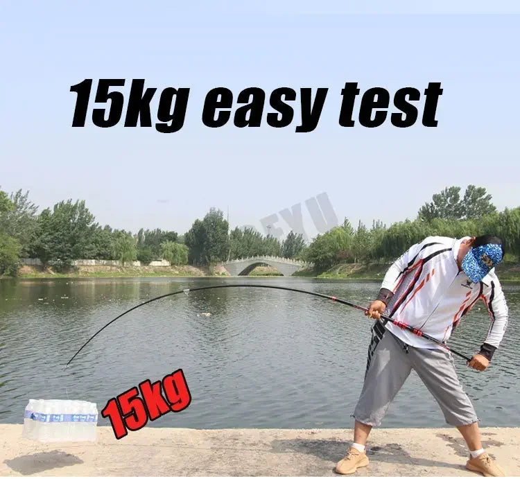 2.1M Carbon Fishing Rod 30kg above Superhard 100M Long Distance Throwing shot Rod Telescopic Sea Boat High Quality Fishing Gear