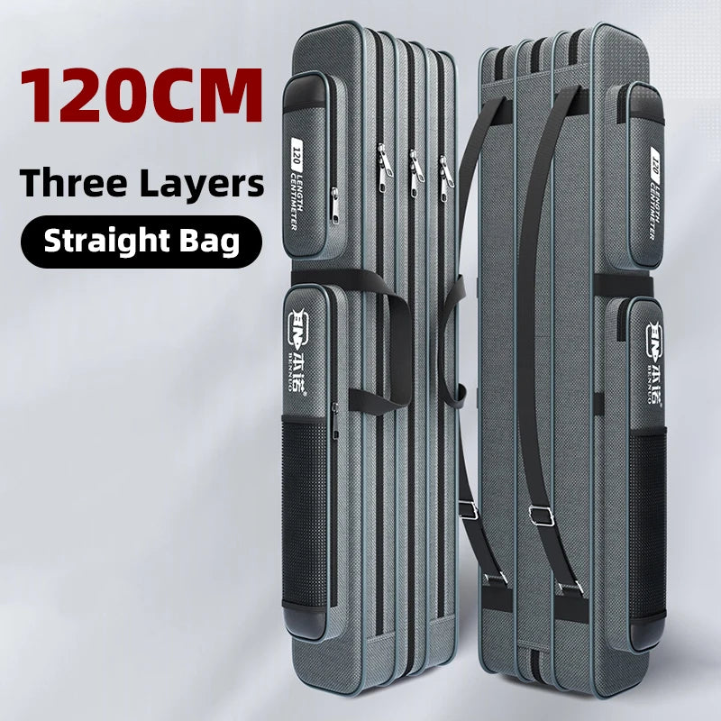 Fishing Rod Bag Fishing Gear Bag 80cm-130cm Multifunctional Rod Bags Double-layer or Three-layer Large Thick Belly Fish Backpack