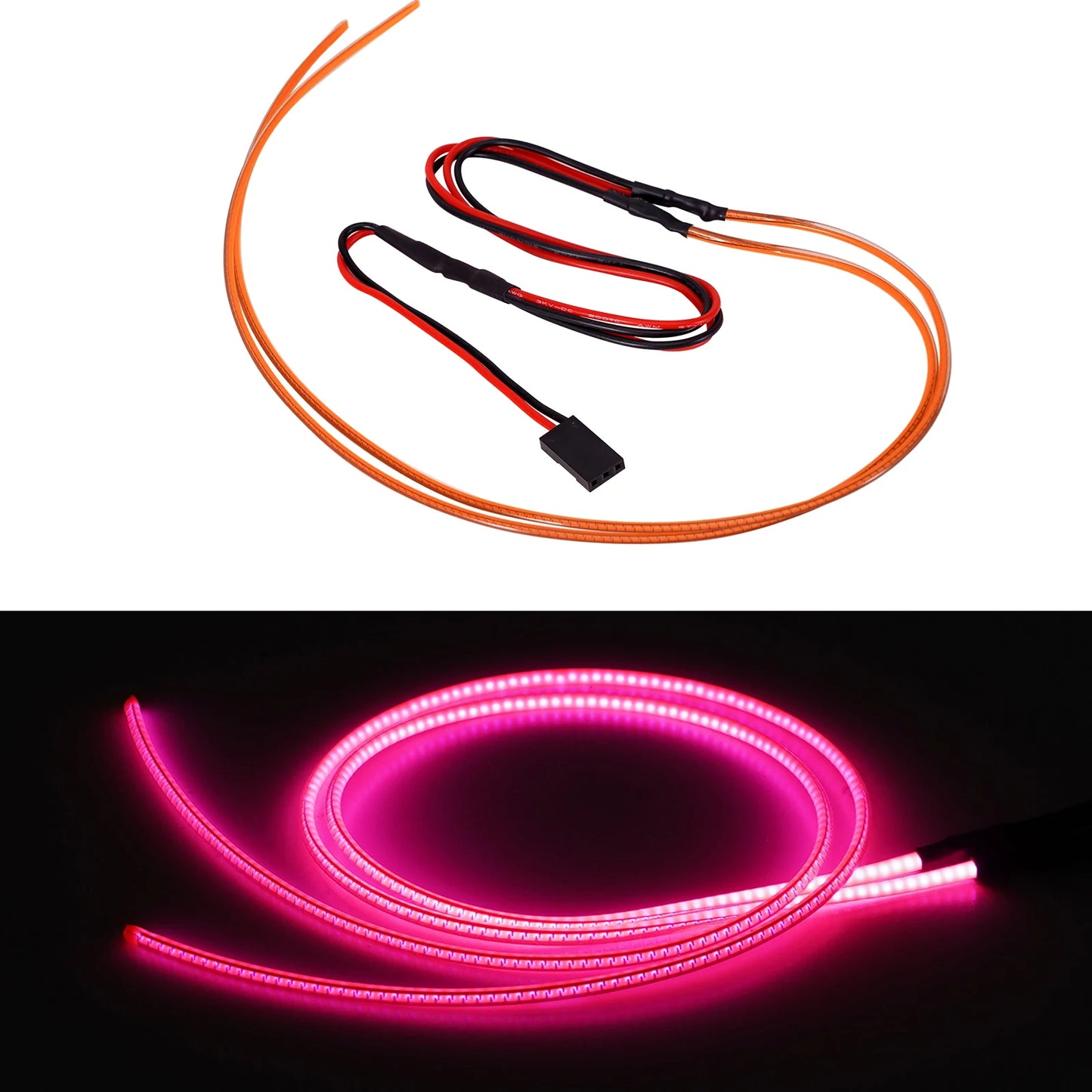 INJORA Flexible Cuttable LED Strip Lights for RC Cars (Red, Warm White, Ice Blue, Pinkish Purple, Green, Dark Blue)